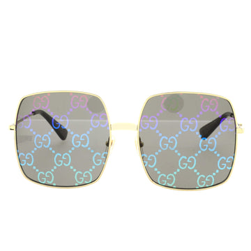 Gucci GG Print Square Sunglasses Metal