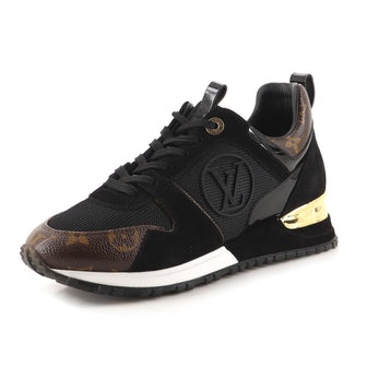Louis Vuitton Women's Run Away Sneakers Mesh with Monogram Canvas and Suede  Black 1757891