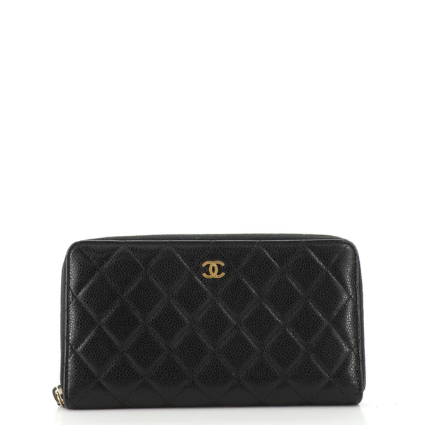 Chanel Large Gabrielle Zip Around Leather Continental Wallet - Black Wallets,  Accessories - CHA758905