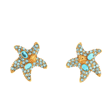 Versace Tresor De La Mer Starfish Stud Earrings Metal with Crystals