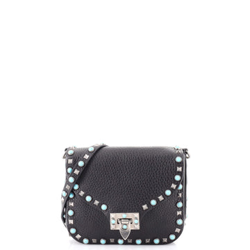Valentino Garavani Rolling Rockstud Crossbody Bag Leather with Cabochons Mini