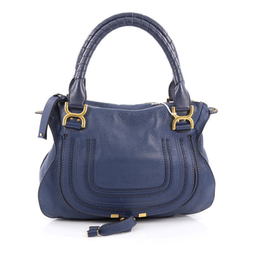 Chloe Marcie Satchel Leather Medium Blue