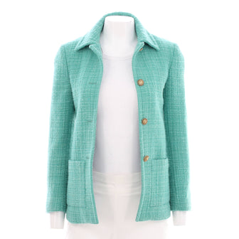Saint Laurent Women's Button-Up Jacket Tweed