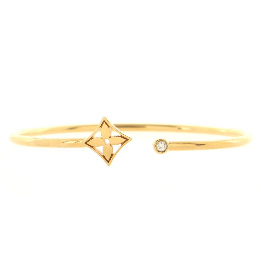 LOUIS VUITTON 18K Yellow Gold Diamond Idylle Blossom Twist Bracelet 1233343