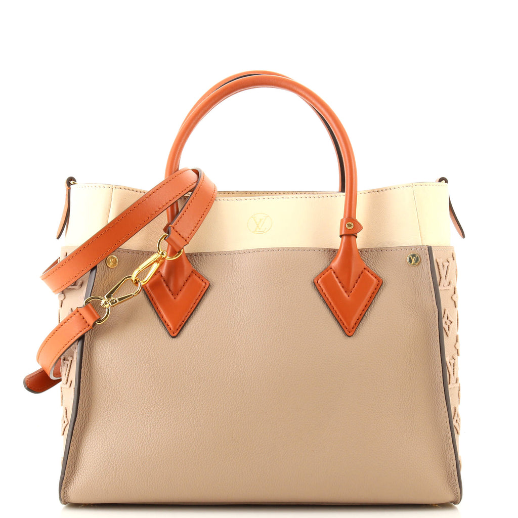 Louis Vuitton, Bags, Louis Vuitton On My Side Tote Monogram Tuffetage  Leather Neutral
