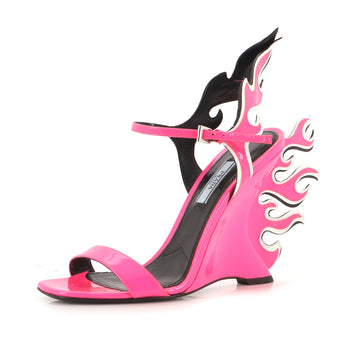 Prada Women's Flame Slingback Wedge Leather