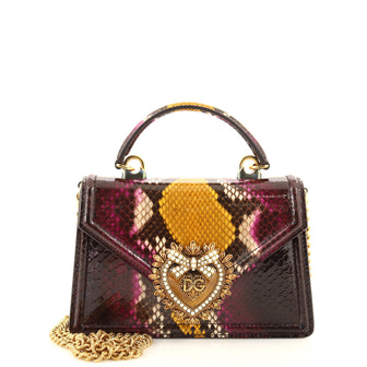 Dolce & Gabbana Devotion Top Handle Bag Python Small