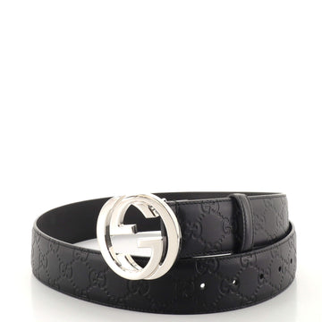 Gucci Interlocking G Belt Guccissima Leather Wide