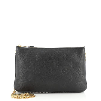 Louis Vuitton Double Zip Pochette Monogram Empreinte Crossbody Bag Black