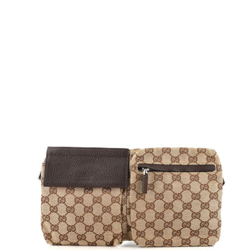 Gucci Vintage Double Belt Bag GG Canvas