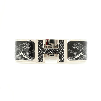 Hermes Clic Clac H Bracelet Printed Enamel Wide
