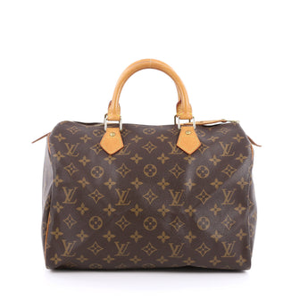 Louis Vuitton Speedy Handbag Monogram Canvas 30 Brown