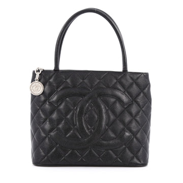 Chanel Medallion Tote Quilted Caviar Black
