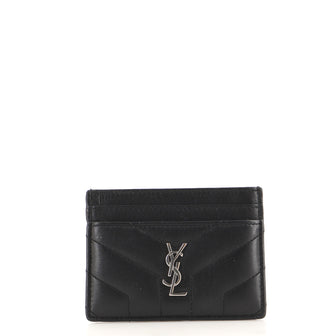 Saint Laurent LouLou Card Holder Matelasse Chevron Leather