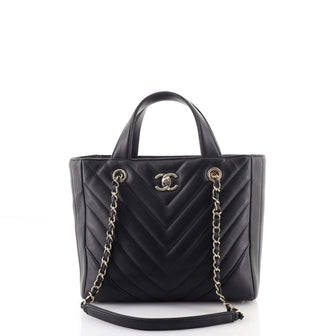 Chanel Statement Shopping Tote Chevron Calfskin Small