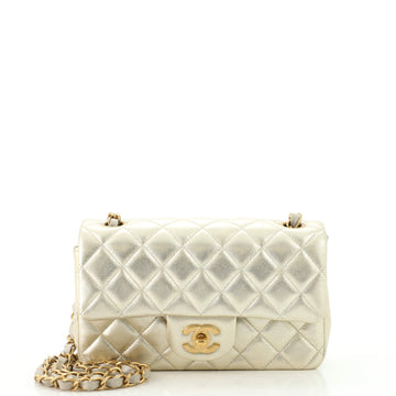 Chanel Classic Single Flap Bag Quilted Metallic Lambskin Mini
