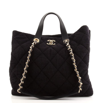 Chanel Coco Beach CC Shopping Tote Quilted Terry Cloth