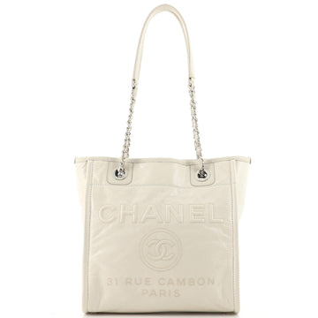 Chanel North South Deauville Tote Glazed Calfskin Small