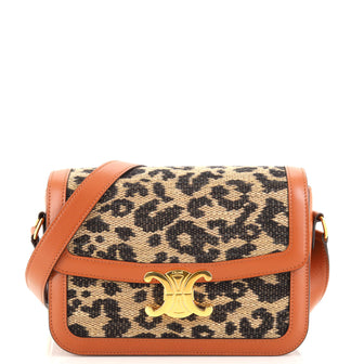 Celine Triomphe Shoulder Bag Printed Canvas and Leather Medium