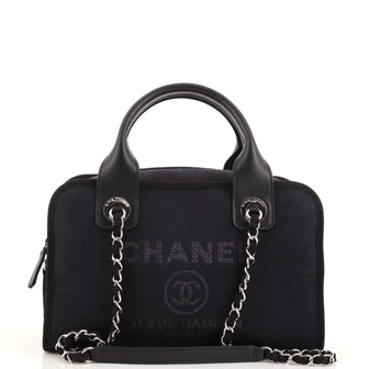 Chanel Deauville NM Bowling Bag Mixed Fibers Small