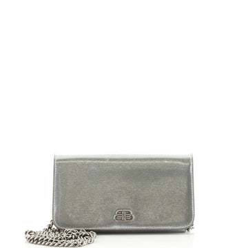 Balenciaga BB Phone Holder Chain Wallet Leather