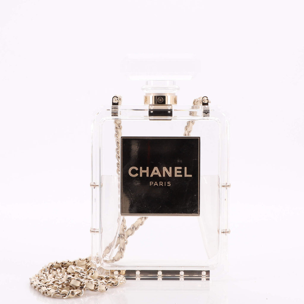 CHANEL bag Clear Perfume Bottle plexi glass Limited Edition New at