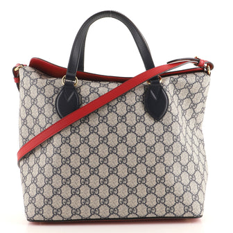 Gucci Signature Fold Over Tote GG Coated Canvas Medium