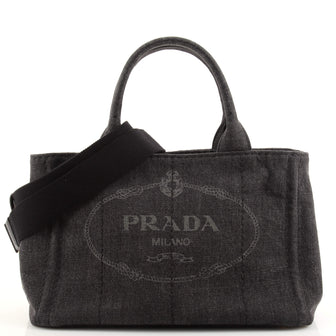 Prada Canapa Convertible Tote Denim Mini