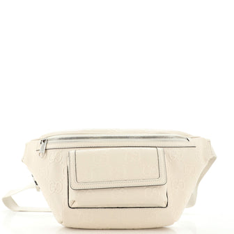 Gucci Front Pocket Belt Bag GG Embossed Perforated Leather