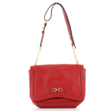 Salvatore Ferragamo Gancini Flap Frame Shoulder Bag Leather Small