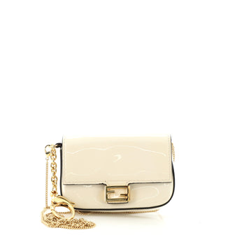Fendi Chain Baguette Charm Bag Patent Nano