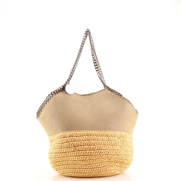 Stella McCartney Falabella Bucket Tote Raffia and Shaggy Deer Medium