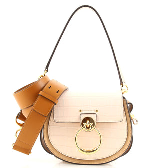Chloe Tess Bag Crocodile Embossed Leather Small