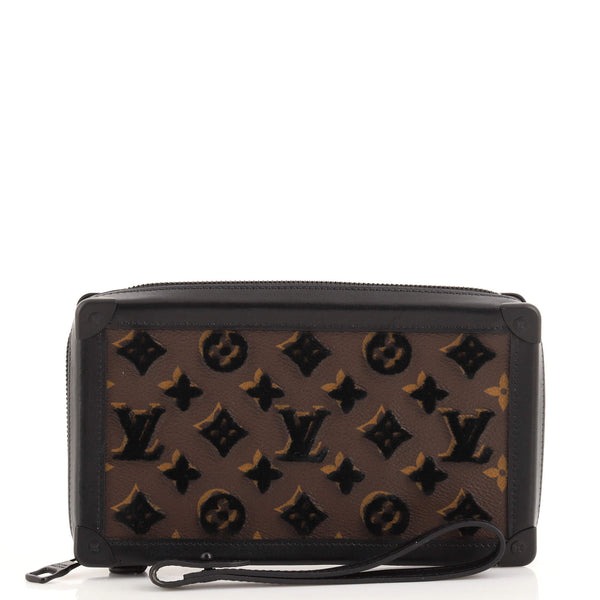 Louis Vuitton, Bags, Louis Vuitton Soft Trunk Clutch Monogram Tuffetage  Canvas Black Brown