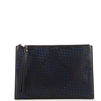 Bottega Veneta Flat Zip Pouch Laser Cut Leather Medium