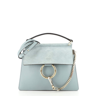 Chloe Faye Top Handle Bag Leather and Suede Small