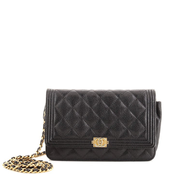 Chanel Boy Wallet on Chain Quilted Caviar