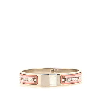 Hermes Loquet Bangle Bracelet Printed Enamel and Metal Narrow