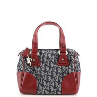 Christian Dior Vintage Boston Bag Diorissimo Canvas Small