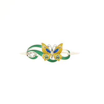 Gucci Interlocking Butterfly Bracelet Sterling Silver with Enamel 