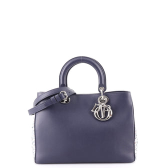Christian Dior Diorissimo Tote Leather with Sequins Medium
