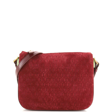 Saint Laurent Zip Crossbody Bag Monogram All Over Suede Small
