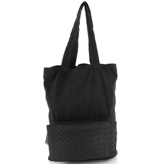 Bottega Veneta Expandable Tote Nylon with Intrecciato Leather