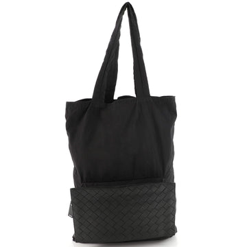 Bottega Veneta Expandable Tote Nylon with Intrecciato Leather