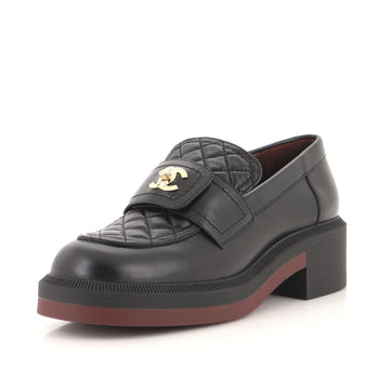 Chanel Women's CC Loafers Quilted Leather