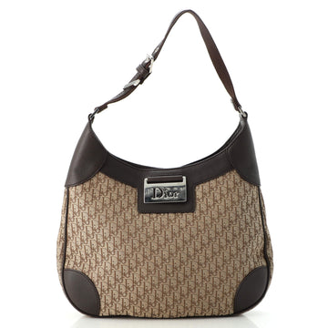 Christian Dior Vintage Trotter Street Hobo Diorissimo Canvas with Leather Medium