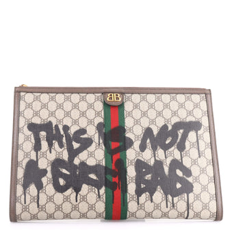 Balenciaga x Gucci The Hacker Project Laptop Pouch Graffiti BB Coated Canvas