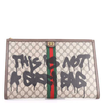 Balenciaga x Gucci The Hacker Project Laptop Pouch Graffiti BB Coated Canvas