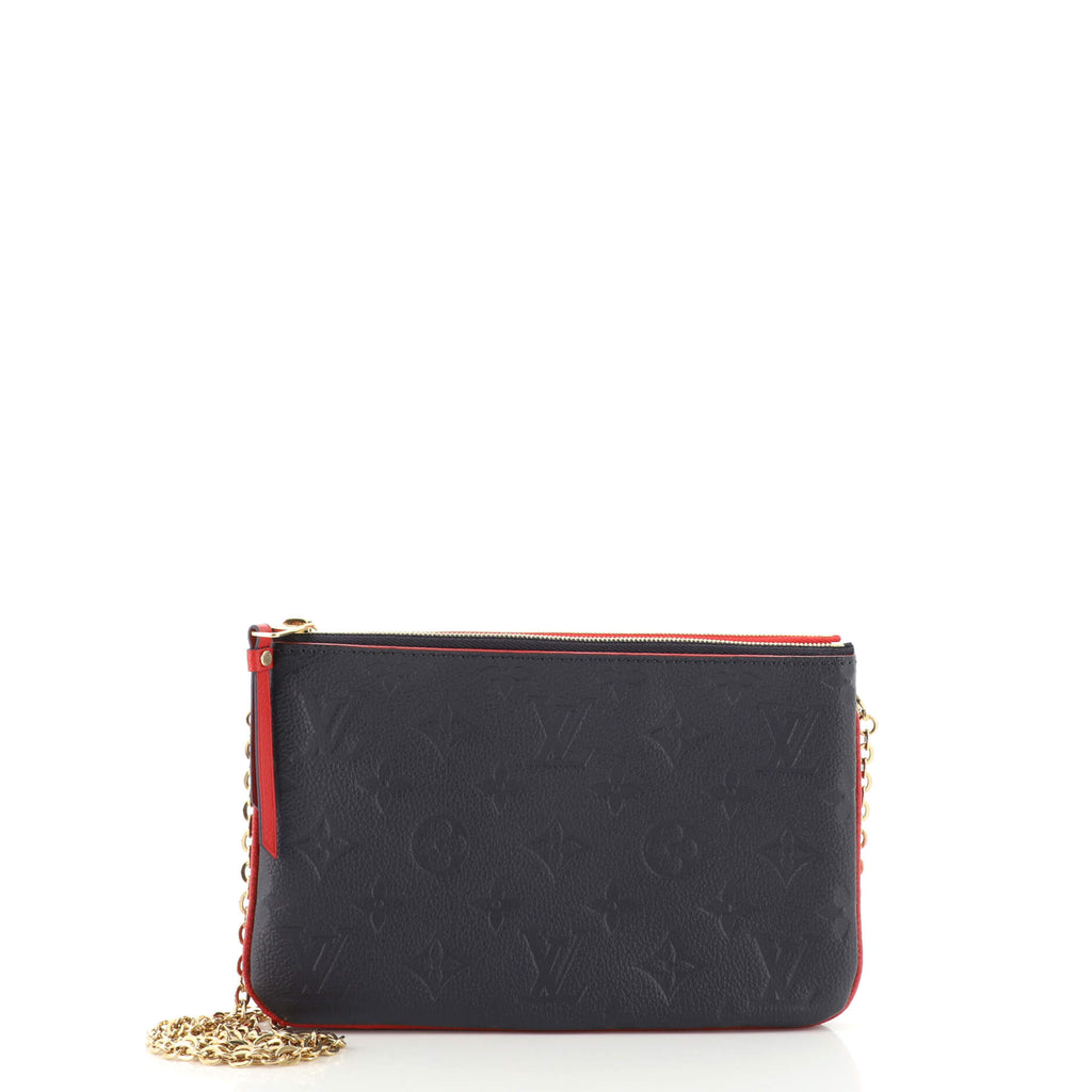 Louis Vuitton Double Zip Pochette Monogram Empreinte Leather Red