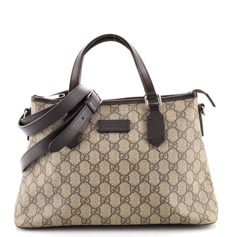 Gucci Convertible Zip Tote GG Coated Canvas Small